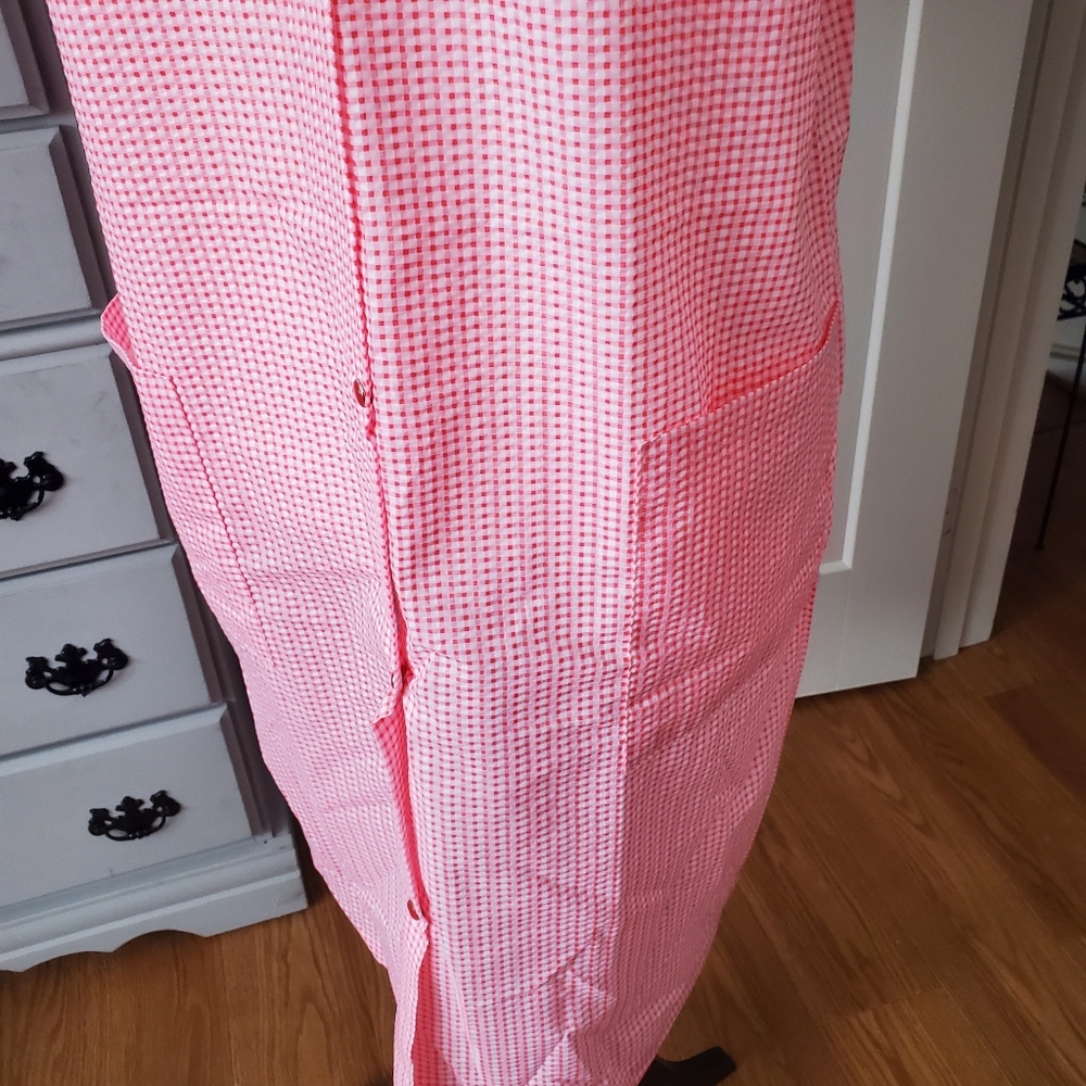Womens Gingham Check House Robe - Picture 9 of 12